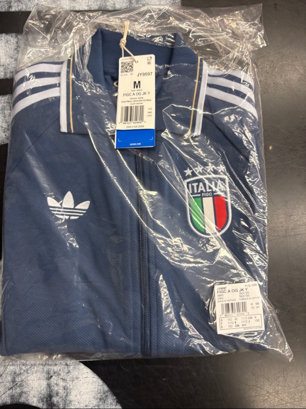 adidas Navy Italia Crest Track Jacket